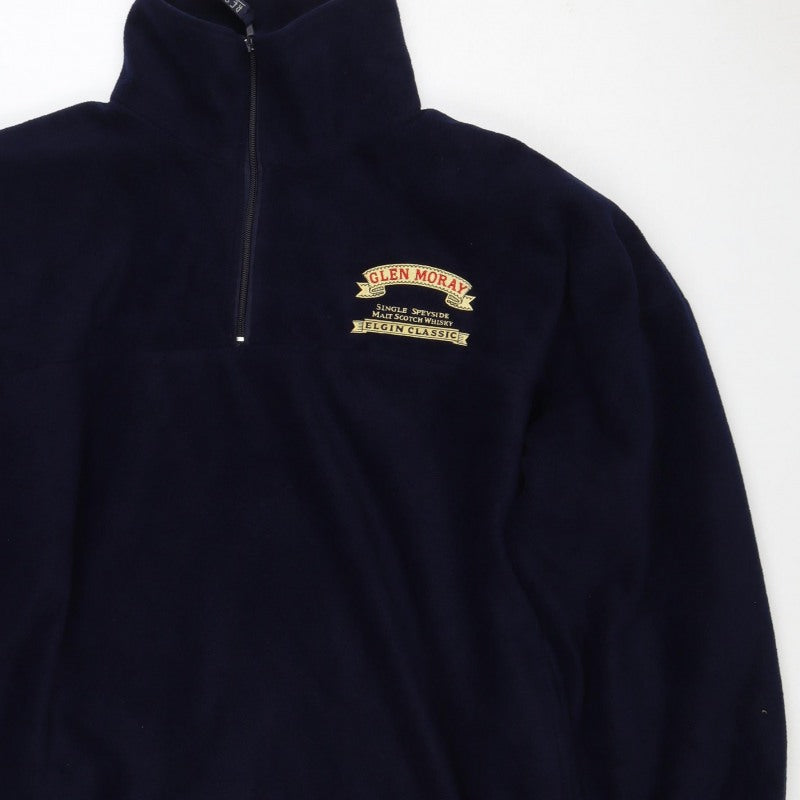 Result Men’s Blue L 1/4 Zip Fleece Sweatshirt Glen Moray Logo