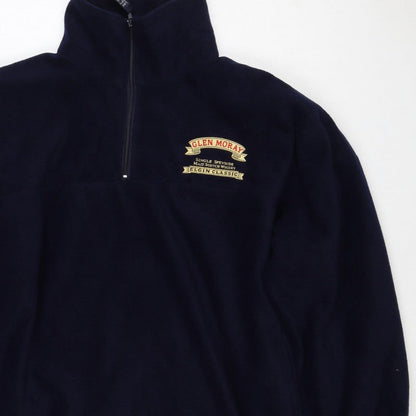 Result Men’s Blue L 1/4 Zip Fleece Sweatshirt Glen Moray Logo