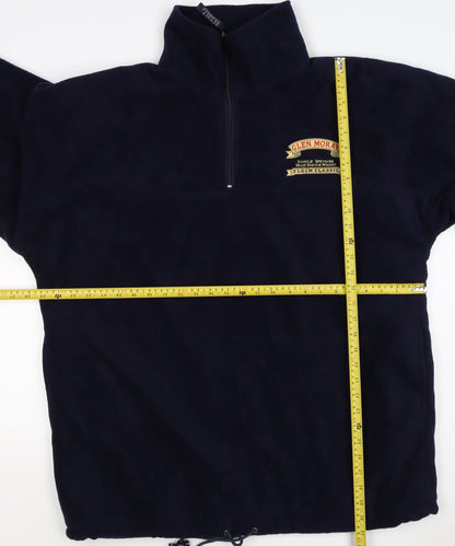 Result Men’s Blue L 1/4 Zip Fleece Sweatshirt Glen Moray Logo
