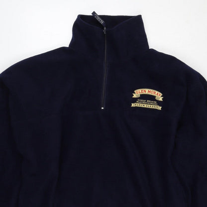 Result Men’s Blue L 1/4 Zip Fleece Sweatshirt Glen Moray Logo