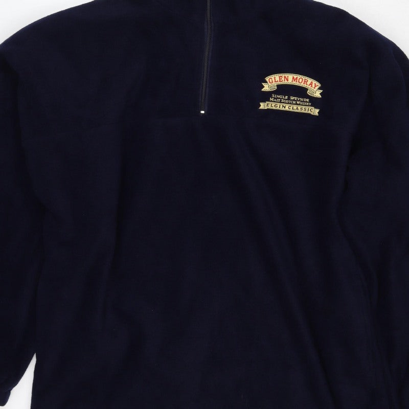 Result Men’s Blue L 1/4 Zip Fleece Sweatshirt Glen Moray Logo