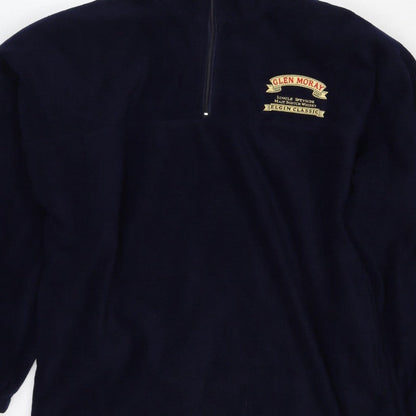 Result Men’s Blue L 1/4 Zip Fleece Sweatshirt Glen Moray Logo