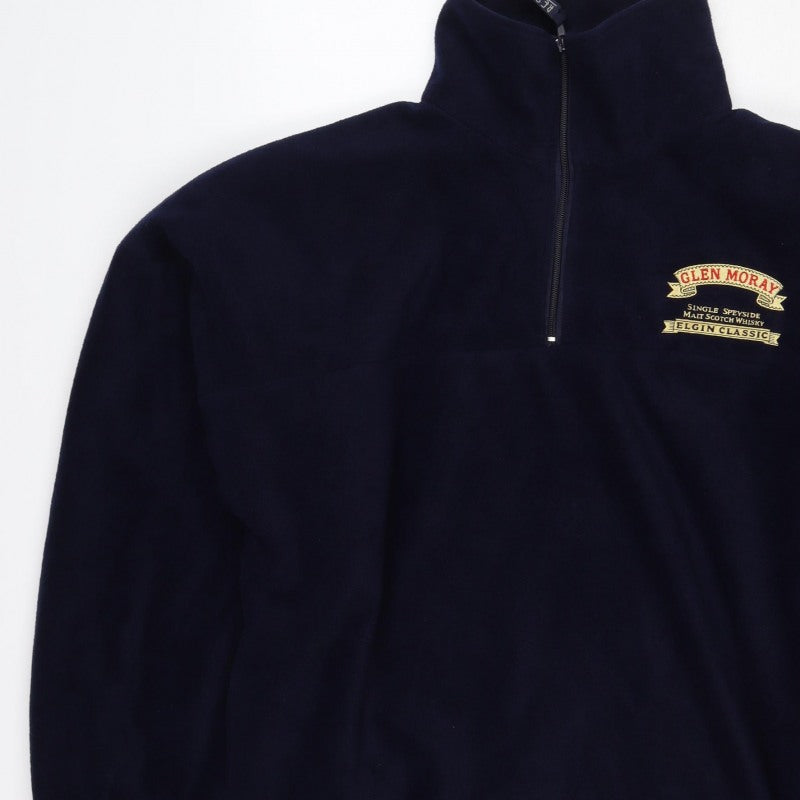 Result Men’s Blue L 1/4 Zip Fleece Sweatshirt Glen Moray Logo