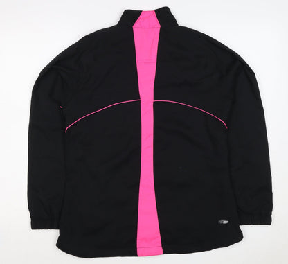 ASICS Women’s Black Pink L Windbreaker Running Jacket Full Zip