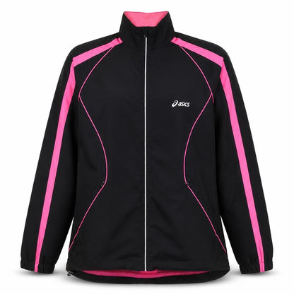 ASICS Women’s Black Pink L Windbreaker Running Jacket Full Zip