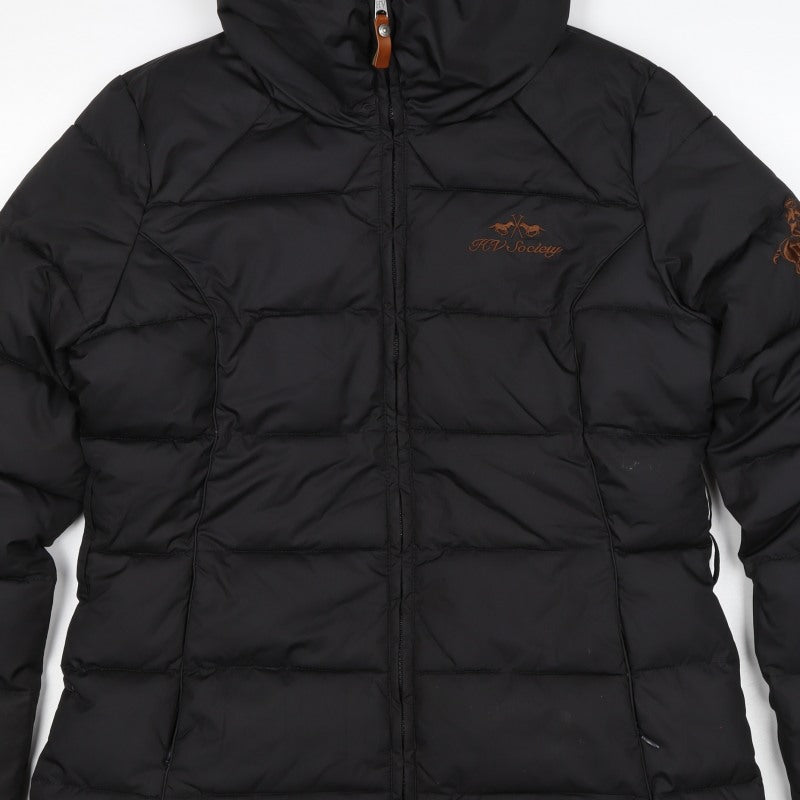 HV Polo Society Women’s Black XL Hooded Fur Trim Puffer Jacket