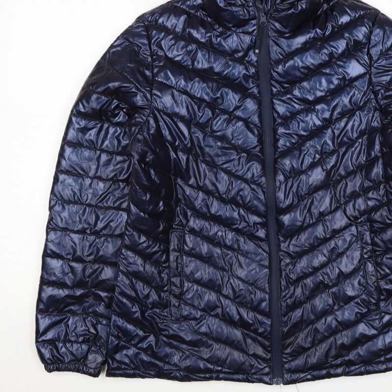 Mountain Warehouse Women’s Blue UK 14 Hooded Quilted Puffer Jacket
