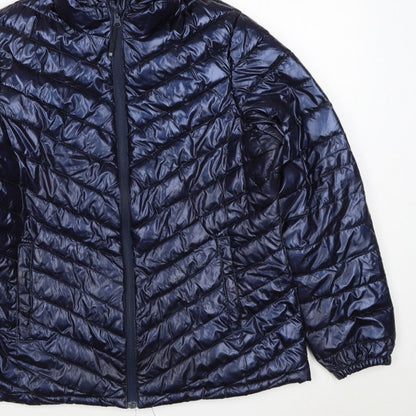 Mountain Warehouse Women’s Blue UK 14 Hooded Quilted Puffer Jacket