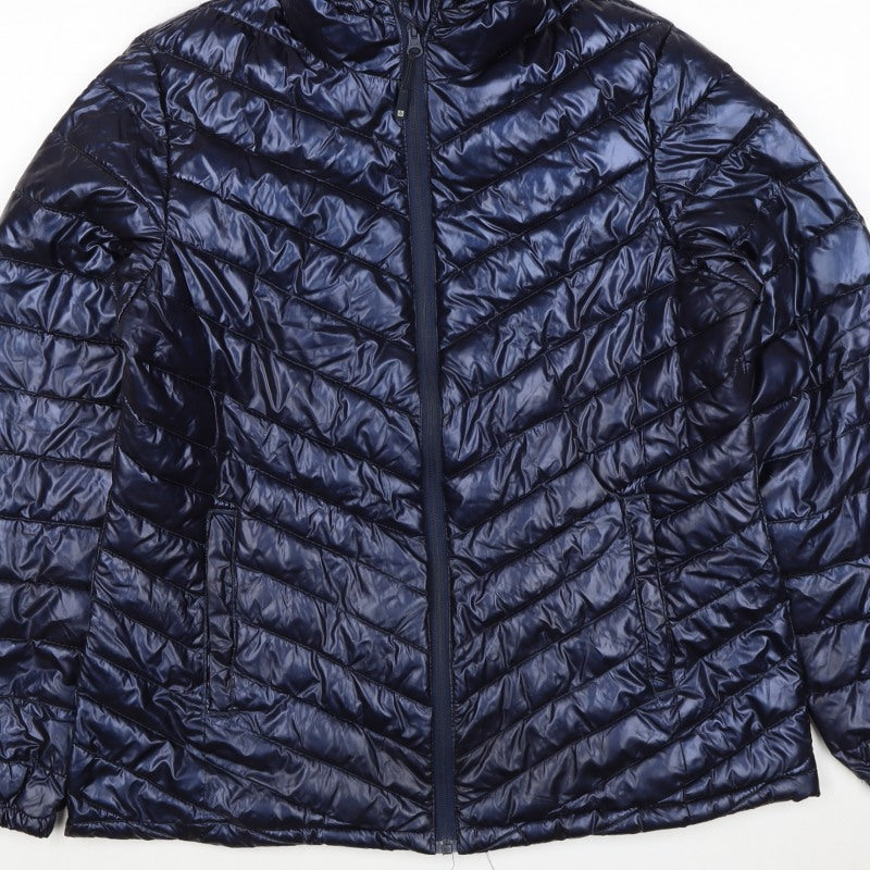 Mountain Warehouse Women’s Blue UK 14 Hooded Quilted Puffer Jacket
