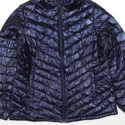 Mountain Warehouse Women’s Blue UK 14 Hooded Quilted Puffer Jacket