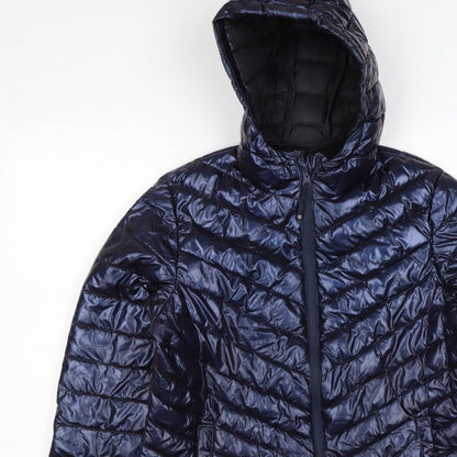 Mountain Warehouse Women’s Blue UK 14 Hooded Quilted Puffer Jacket