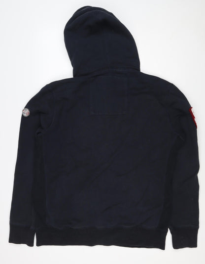 Superdry Men’s Blue 2XL Full Zip Hoodie Sports Logo Fleece