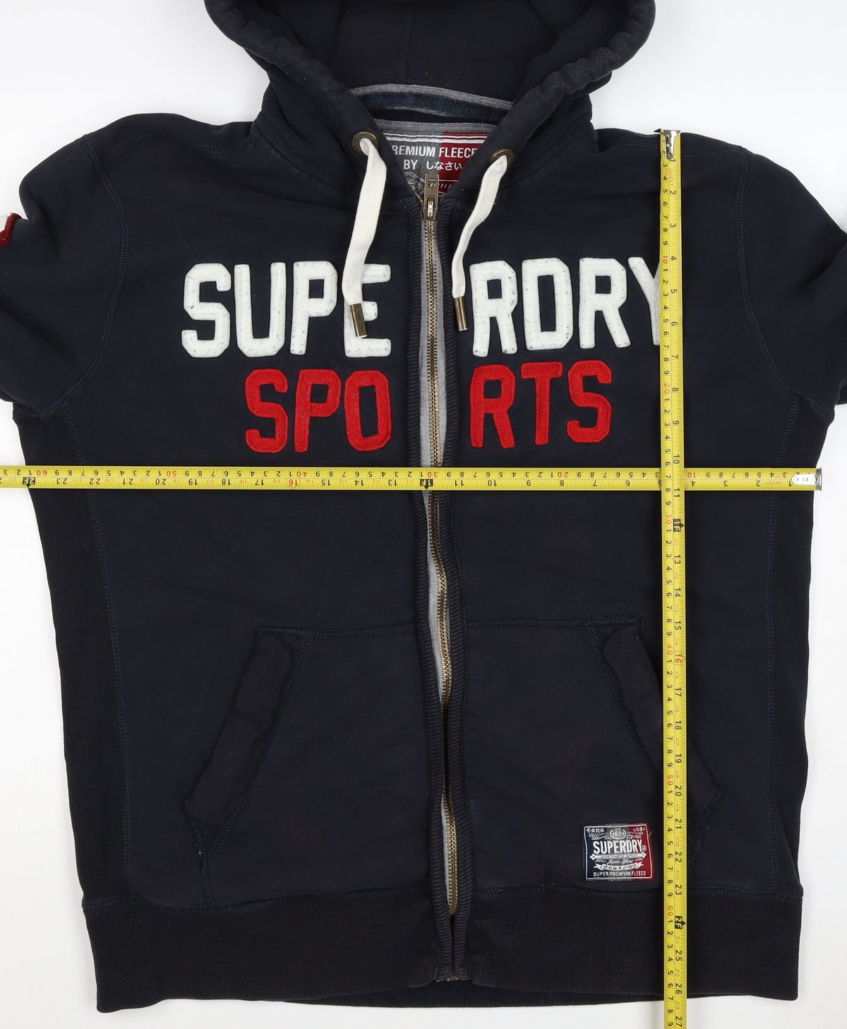 Superdry Men’s Blue 2XL Full Zip Hoodie Sports Logo Fleece
