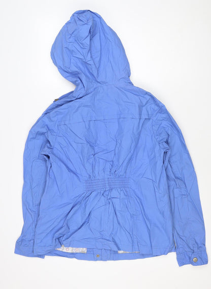 Mantaray Women’s Blue UK 12 Hooded Anorak Jacket Floral Lined