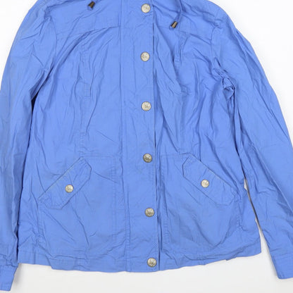 Mantaray Women’s Blue UK 12 Hooded Anorak Jacket Floral Lined