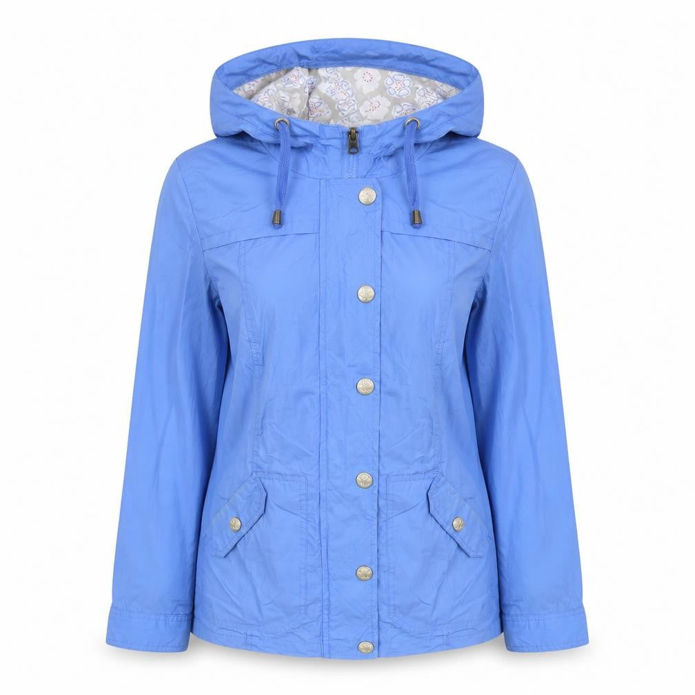 Mantaray Women’s Blue UK 12 Hooded Anorak Jacket Floral Lined