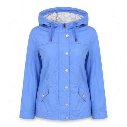 Mantaray Women’s Blue UK 12 Hooded Anorak Jacket Floral Lined