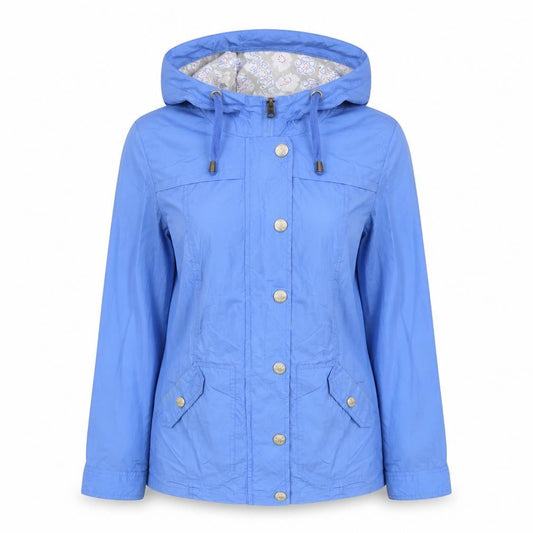 Mantaray Women’s Blue UK 12 Hooded Anorak Jacket Floral Lined