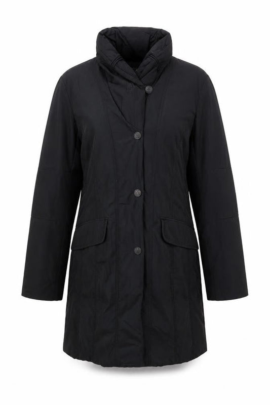 Gerry Weber Women’s Black UK 12 Hooded Padded Button Coat