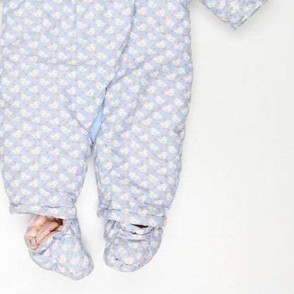 Additional view of Mini Club girls’ blue 3-6m puffer bunny hooded snowsuit