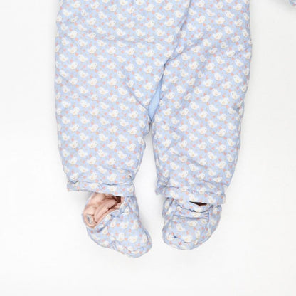 Additional view of Mini Club girls’ blue 3-6m puffer bunny hooded snowsuit