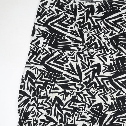 Papaya Women Black White Geometric Long Straight Pencil Skirt UK 20