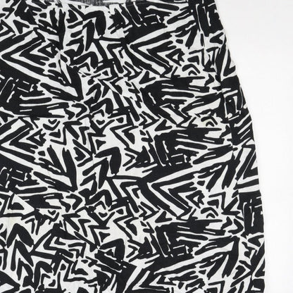 Papaya Women Black White Geometric Long Straight Pencil Skirt UK 20
