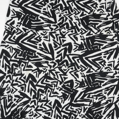 Papaya Women Black White Geometric Long Straight Pencil Skirt UK 20