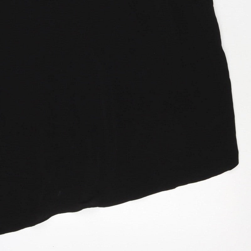 River Island Women Black UK 16 One Shoulder Cape Blouse Silver Trim