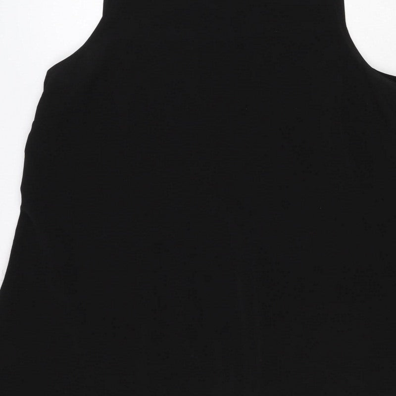 River Island Women Black UK 16 One Shoulder Cape Blouse Silver Trim