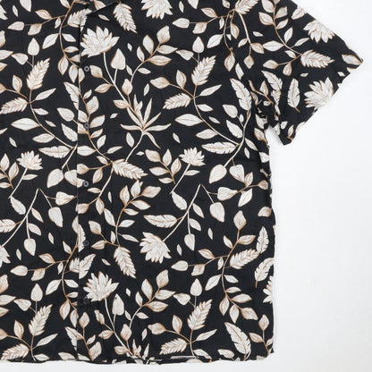 Autograph Men’s Black Floral Short Sleeve Button-Up Shirt 3XL