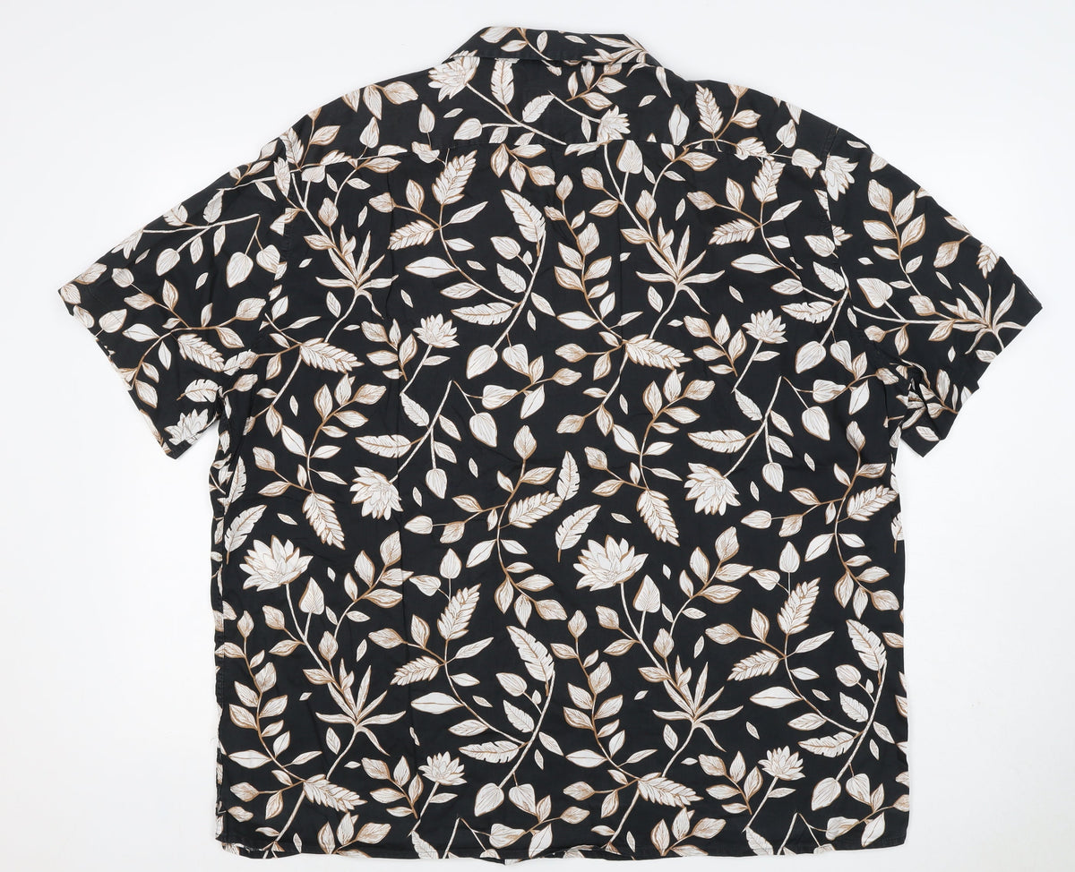 Autograph Men’s Black Floral Short Sleeve Button-Up Shirt 3XL