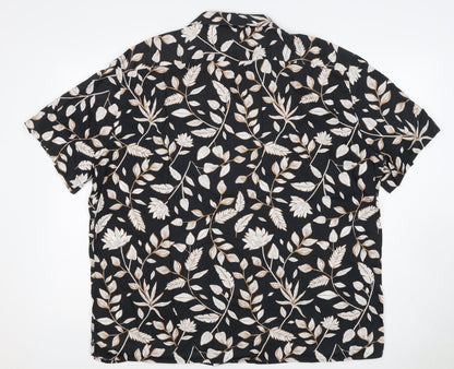 Autograph Men’s Black Floral Short Sleeve Button-Up Shirt 3XL