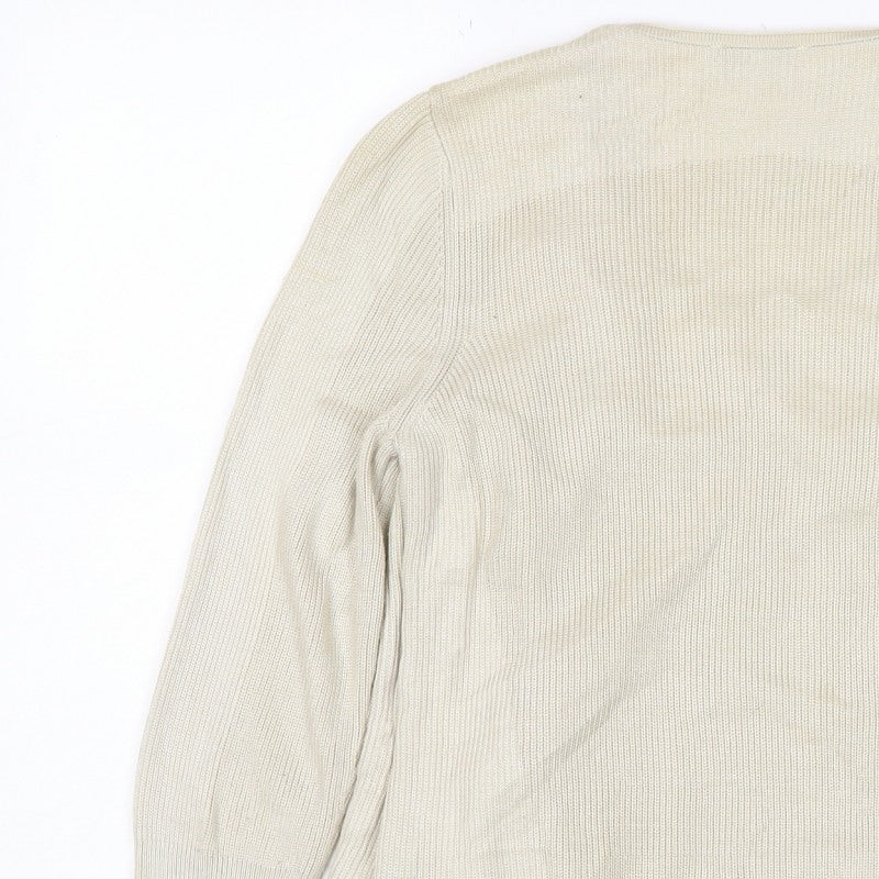 M&S Women’s Ivory Size 10 Open Knit Lace Front Cardigan