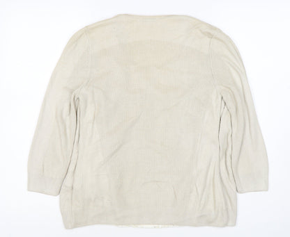 M&S Women’s Ivory Size 10 Open Knit Lace Front Cardigan