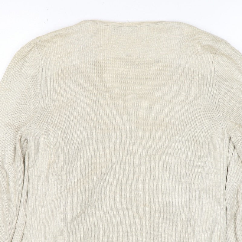 M&S Women’s Ivory Size 10 Open Knit Lace Front Cardigan