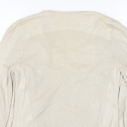 M&S Women’s Ivory Size 10 Open Knit Lace Front Cardigan