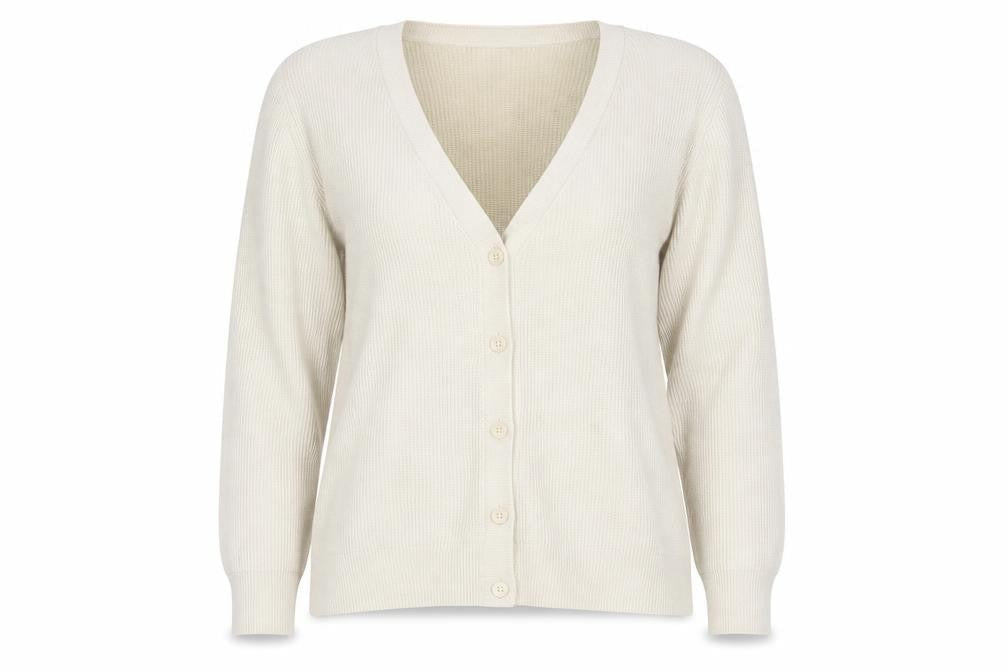M&S Women’s Ivory Size 10 Open Knit Lace Front Cardigan