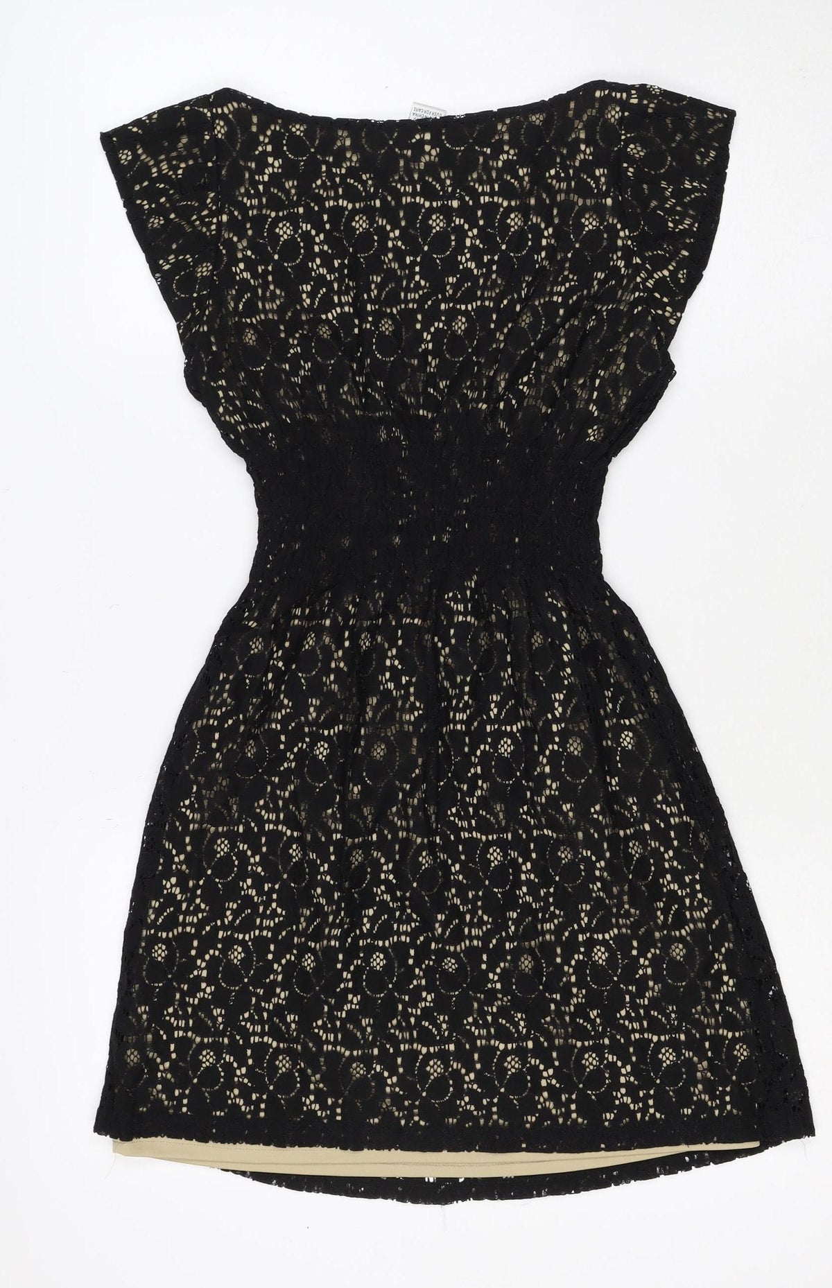Pinky Women Black S Lace Fit & Flare Sleeveless Party Dress