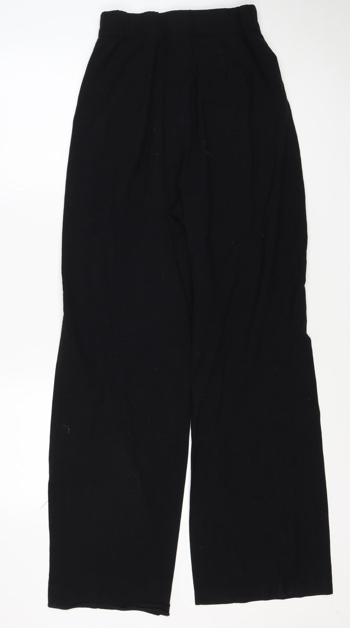 Stradivarius Women Black UK 8 Straight Leg Dress Trousers Stretch
