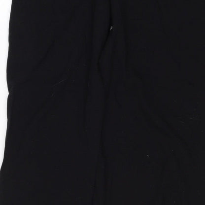 Stradivarius Women Black UK 8 Straight Leg Dress Trousers Stretch