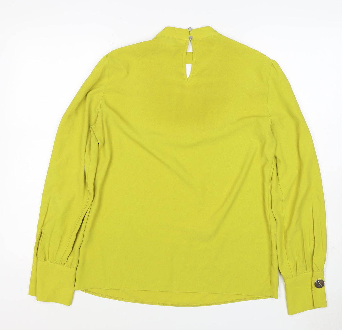 Dorothy Perkins Women Yellow Tall UK 8 High Neck Balloon Sleeve Blouse