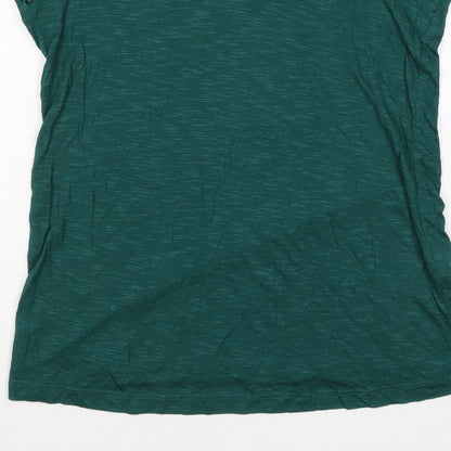 Dorothy Perkins Women Green Size 14 V-Neck Lace Sleeve T-Shirt