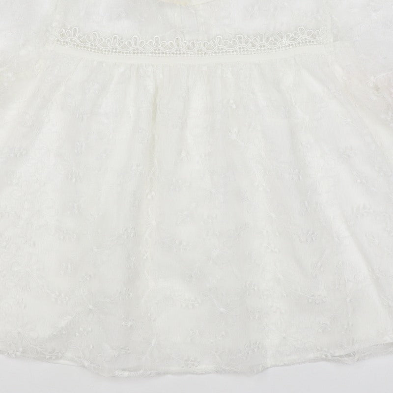 Mela London Women Ivory UK 14 Petite Embroidered Lace Floral Blouse