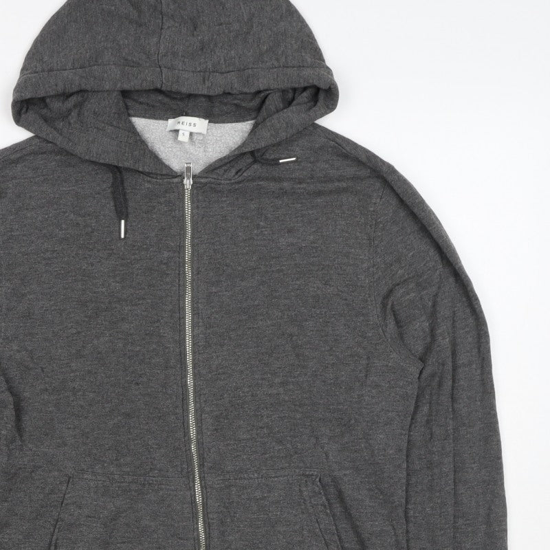 Reiss Men’s Grey Small Full Zip Hooded Slim Fit Hoodie