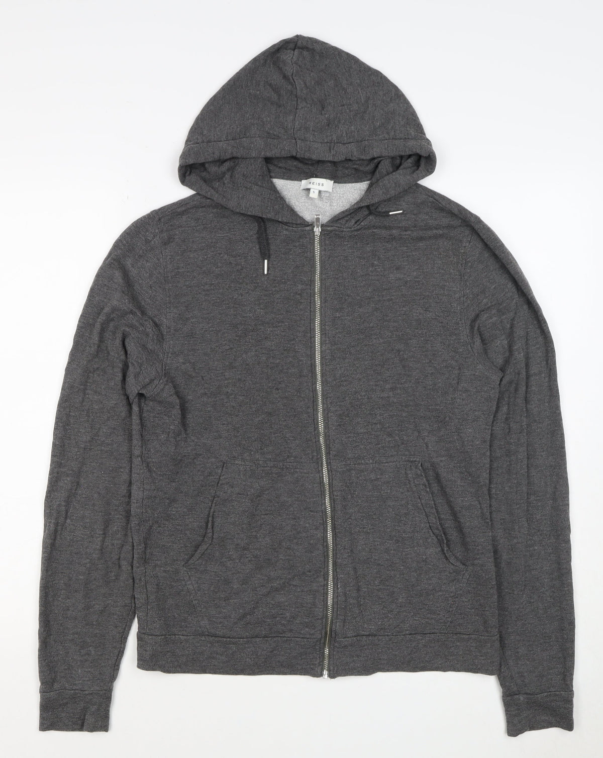 Reiss Men’s Grey Small Full Zip Hooded Slim Fit Hoodie