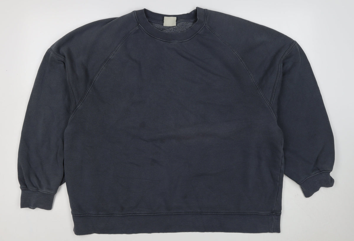 Pull&Bear Women’s Grey M Crew Neck Raglan Pullover Sweatshirt