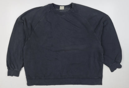 Pull&Bear Women’s Grey M Crew Neck Raglan Pullover Sweatshirt