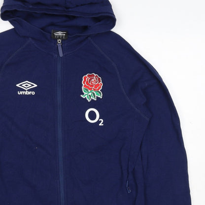 Additional view of Umbro Teens Blue XL England Rugby O2 Full Zip Hooded Hoodie