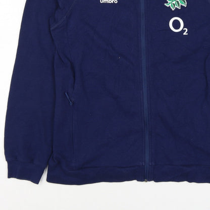 Additional view of Umbro Teens Blue XL England Rugby O2 Full Zip Hooded Hoodie